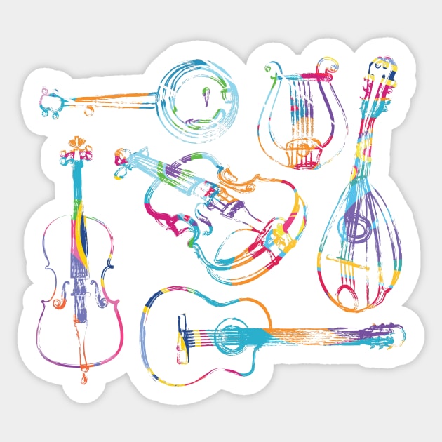 String Musicians Sticker by evisionarts